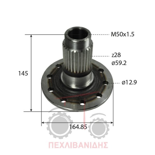 Βάση ημιαξονίου μπροστά - πίσω διαφορικού Massey Ferguson 174-290-698-699
