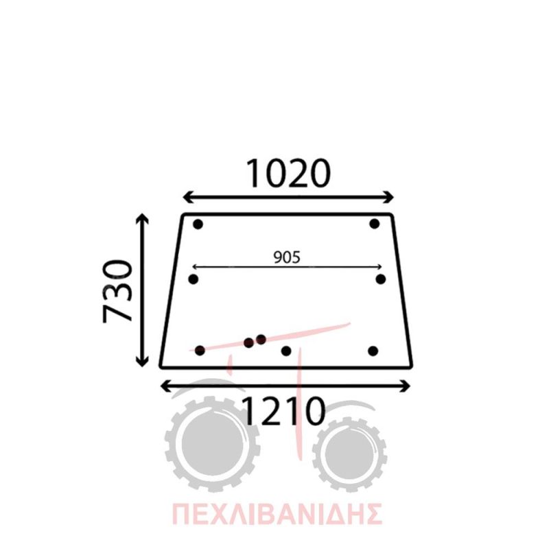Τζάμι παραθύρου Massey Ferguson 1014-675-690-698-699