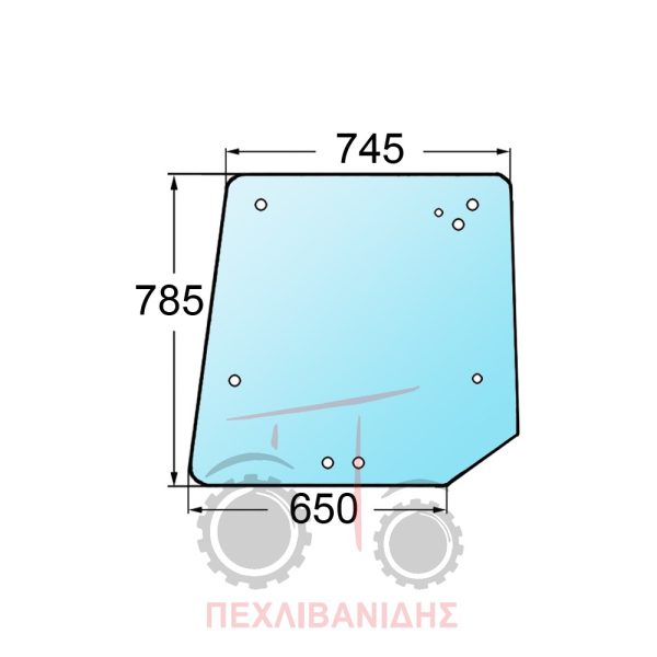 Πίσω τζάμι καμπίνας φιμέ Massey Ferguson 4200-4300