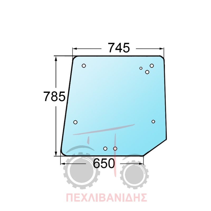 Πίσω τζάμι καμπίνας φιμέ Massey Ferguson 4200-4300