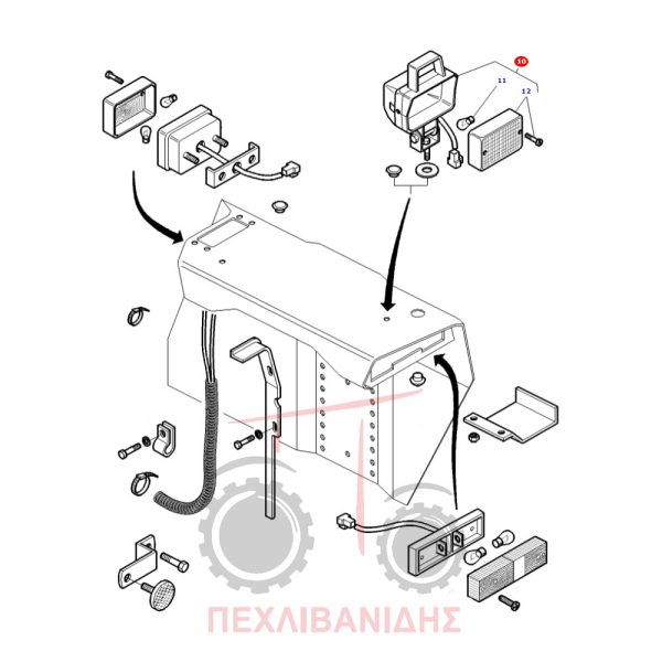 Ορθογώνιο φανάρι εργασίας Massey Ferguson 362-399-4200-4300