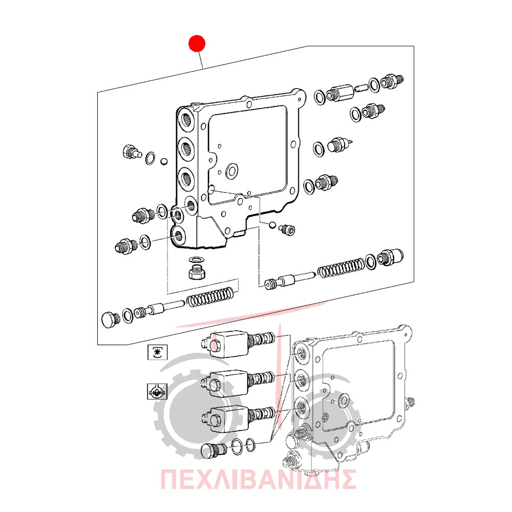 Καπάκι υδραυλικού κομπλέ Massey Ferguson 3300-3400