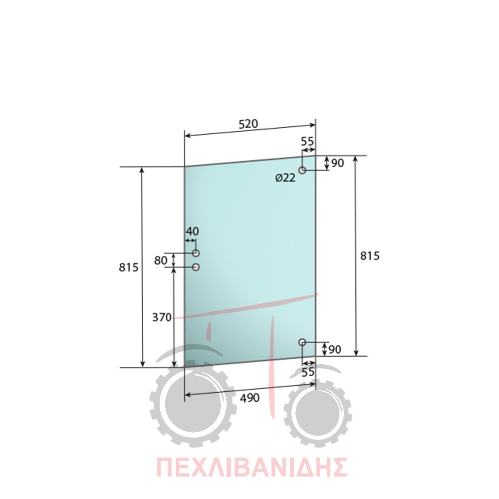 Πλαϊνό τζάμι Massey Ferguson 274-284-294-1014-1024