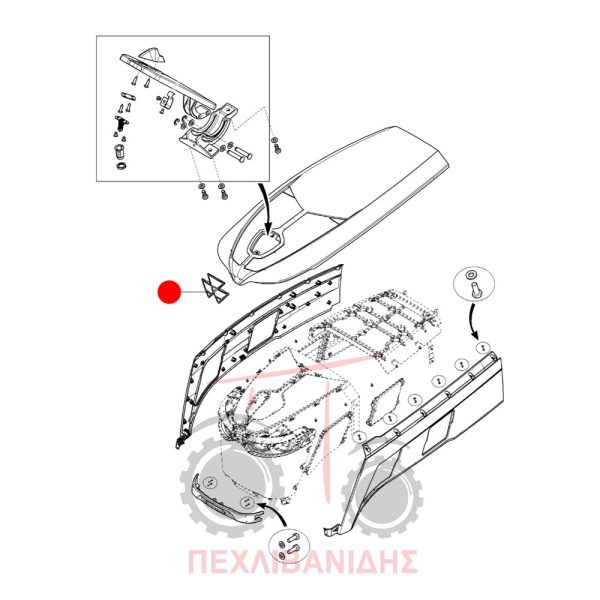Μπροστά σήμα καπό Massey Ferguson 3700