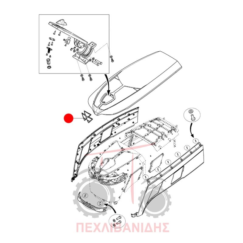 Μπροστά σήμα καπό Massey Ferguson 3700