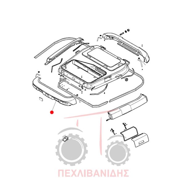 Μπροστά πλαστικό οροφής καμπίνας Massey Ferguson 5400-6400-7400