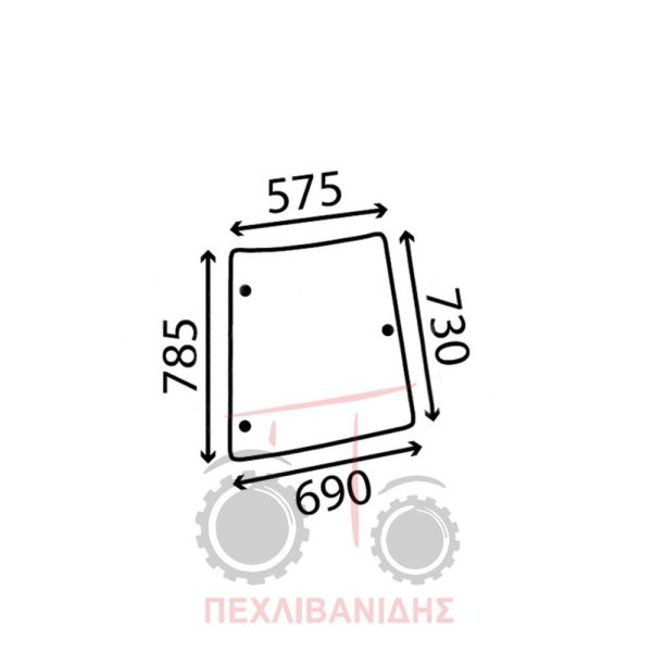 Τζάμι πίσω Massey Ferguson 4200-4300