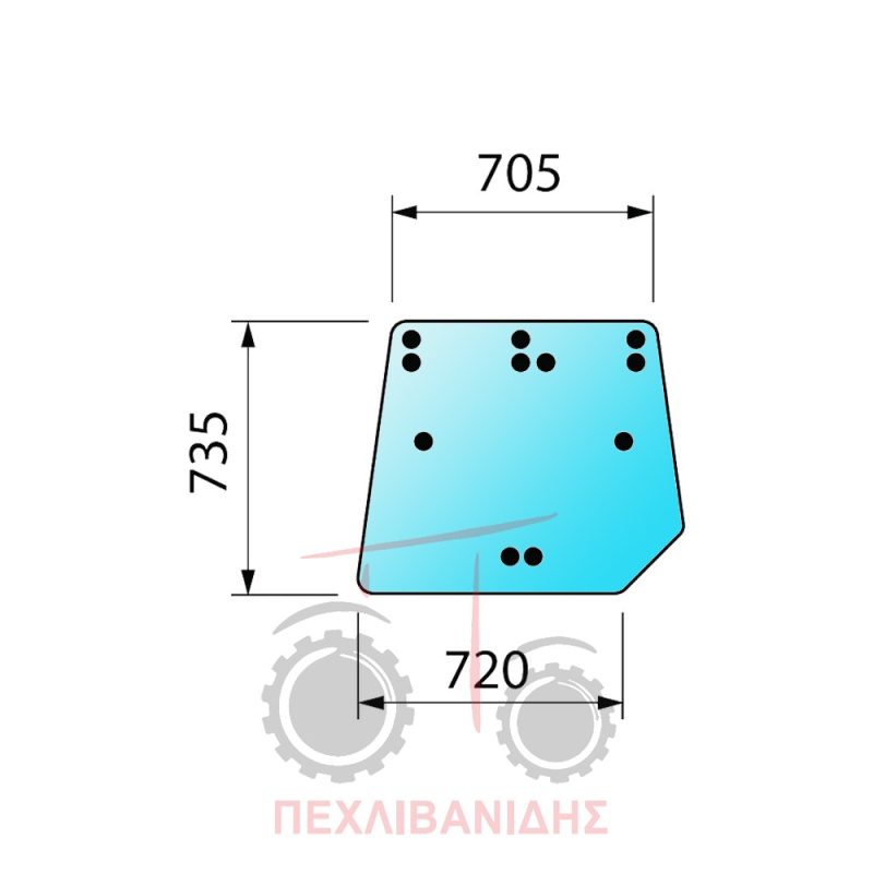Τζάμι καμπίνας πίσω Landini Landpower