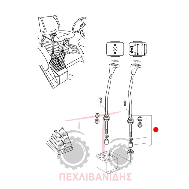 Λεβιές ταχυτήτων Massey Ferguson 6190
