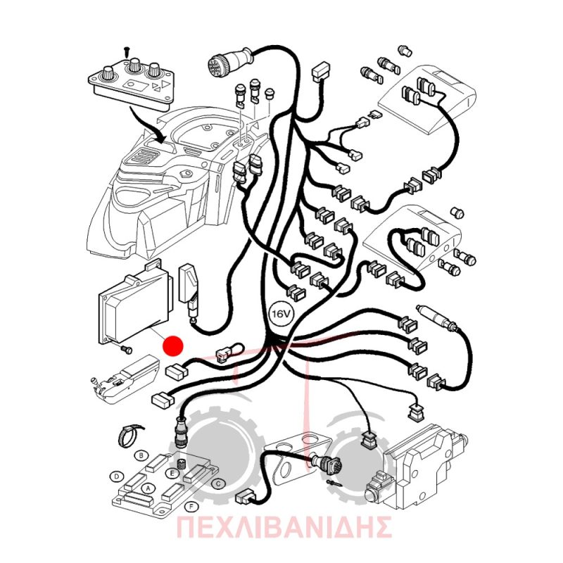 Υπολογιστής υδραυλικού μέσα καμπίνας Massey Ferguson 6200-8200