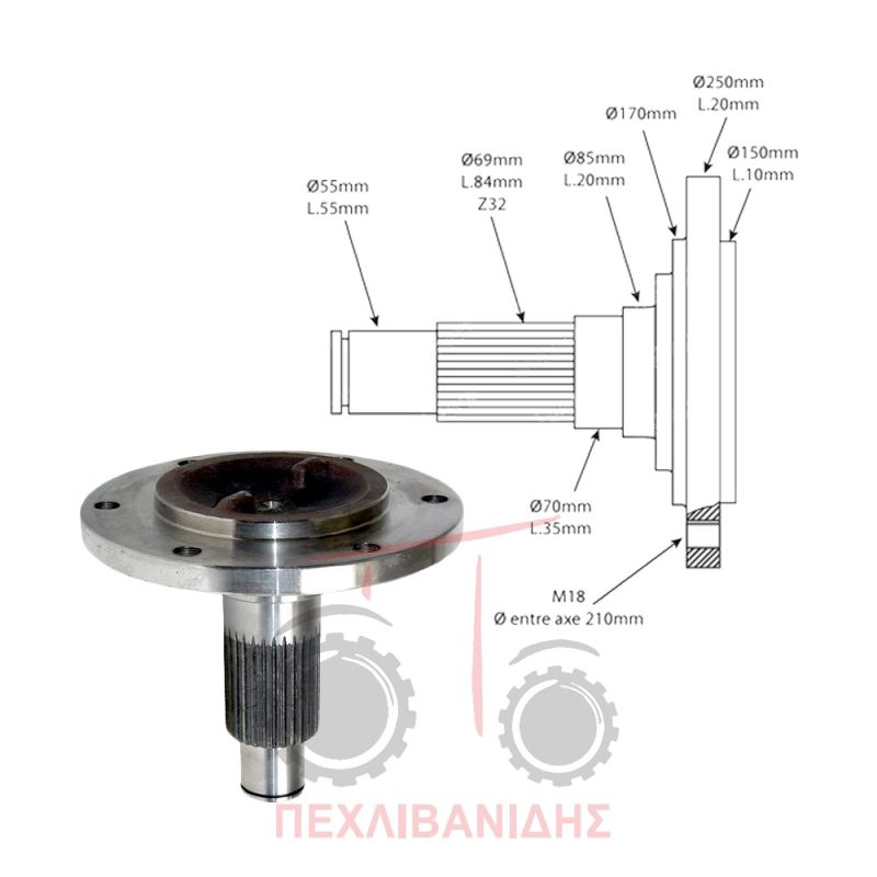 Πίσω ημιαξόνιο Landini 8830-7550-8500