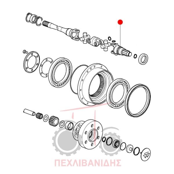 Κοντό ημιαξόνιο μπροστά διαφορικού Massey Ferguson 3400