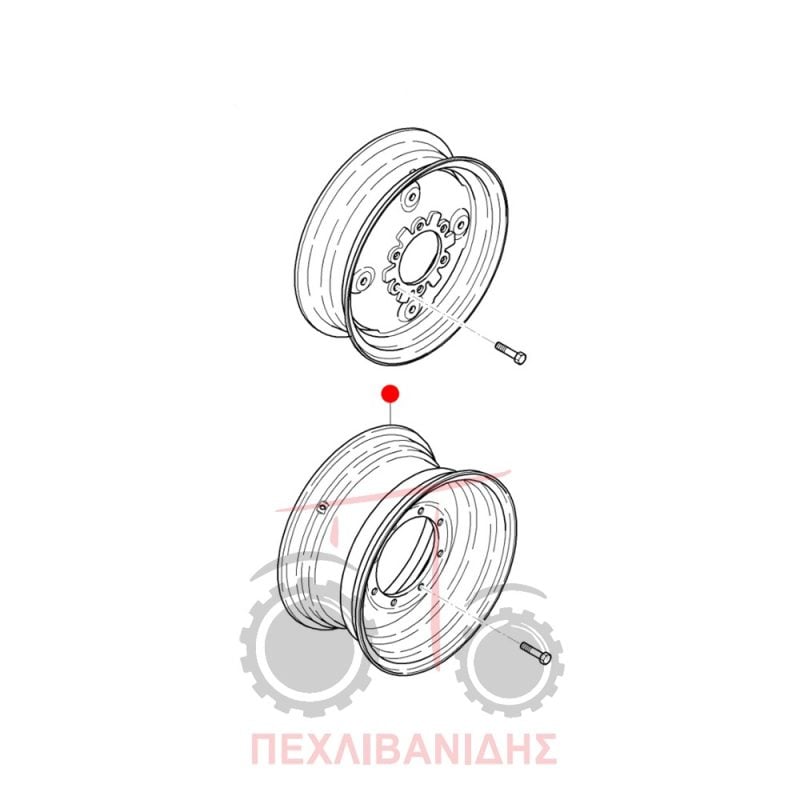 Εμπρός ζάντα Massey Ferguson 2615-2620-2635 Εμπρός ζάντα Massey Ferguson 2615-2620-2635