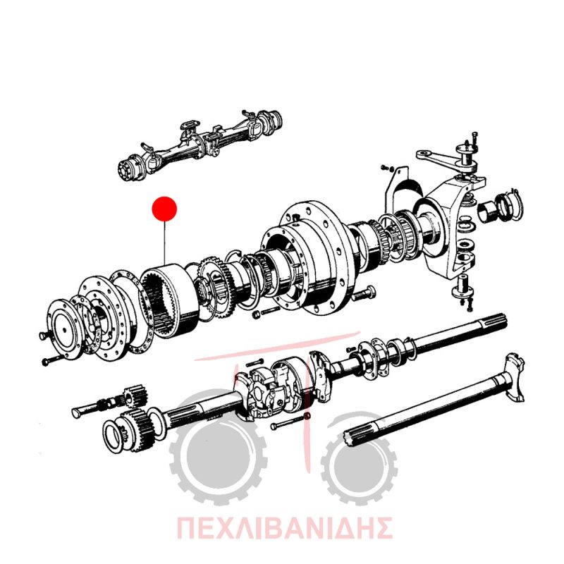 Στεφάνι μειωτήρα μπροστά διαφορικού Massey Ferguson 1080
