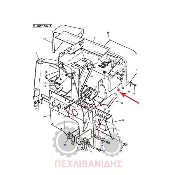 Πλαστικό ταμπλό κάτω Massey Ferguson 390-398