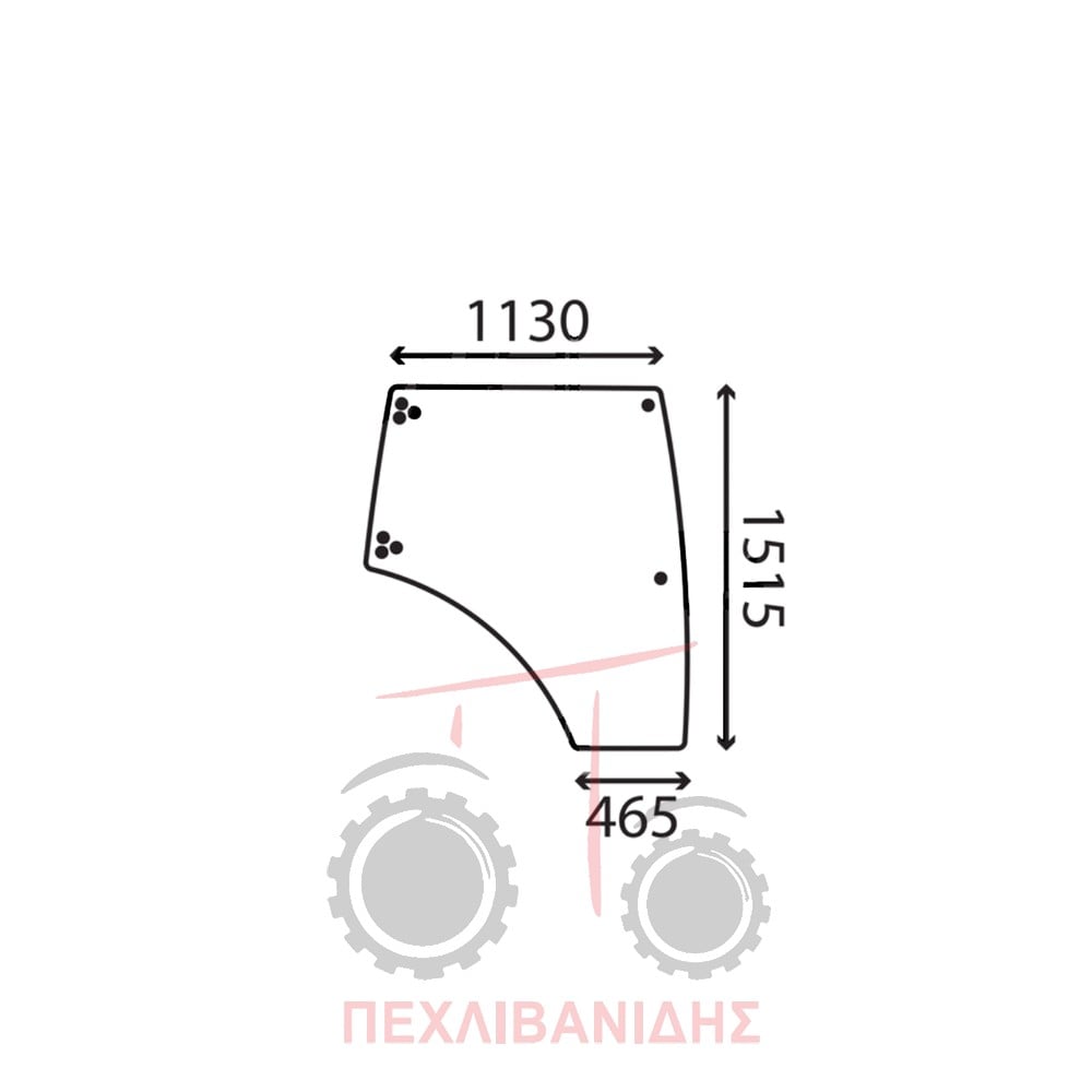 Τζάμι πόρτας δεξί Massey Ferguson 8727-8730-8732-8735-8740