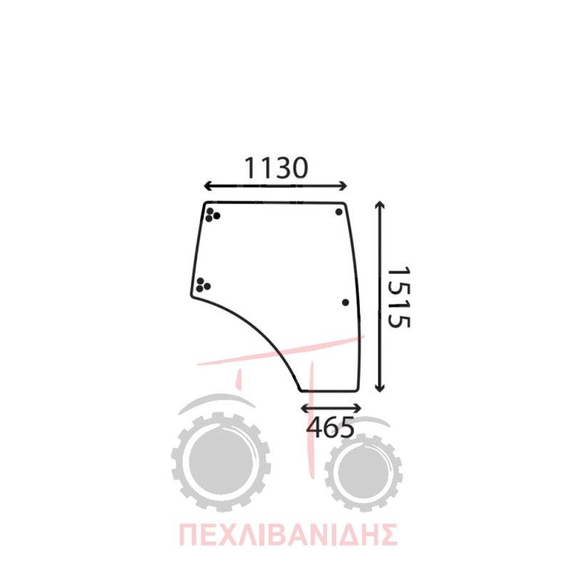 Τζάμι πόρτας δεξί Massey Ferguson 8727-8730-8732-8735-8740 Τζάμι πόρτας δεξί Massey Ferguson 8727-8730-8732-8735-8740