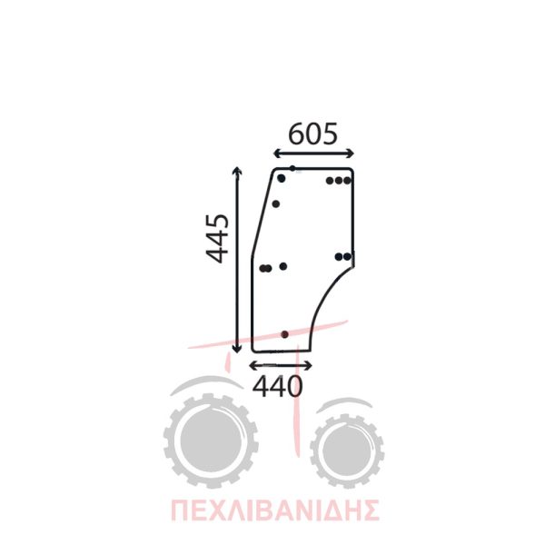 Τζάμι πόρτας αριστερό Landini 5560-6560-7560