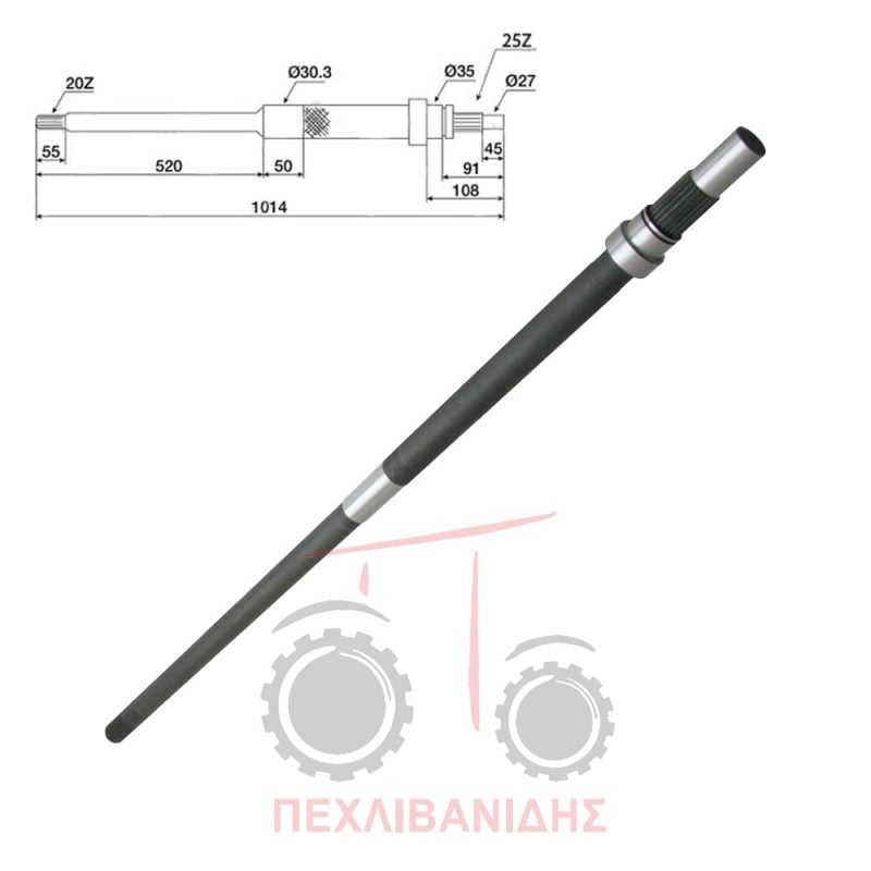 Άξονας PTO μέσα σασμάν Ford 5000-6610-7000 Άξονας PTO μέσα σασμάν Ford 5000-6610-7000