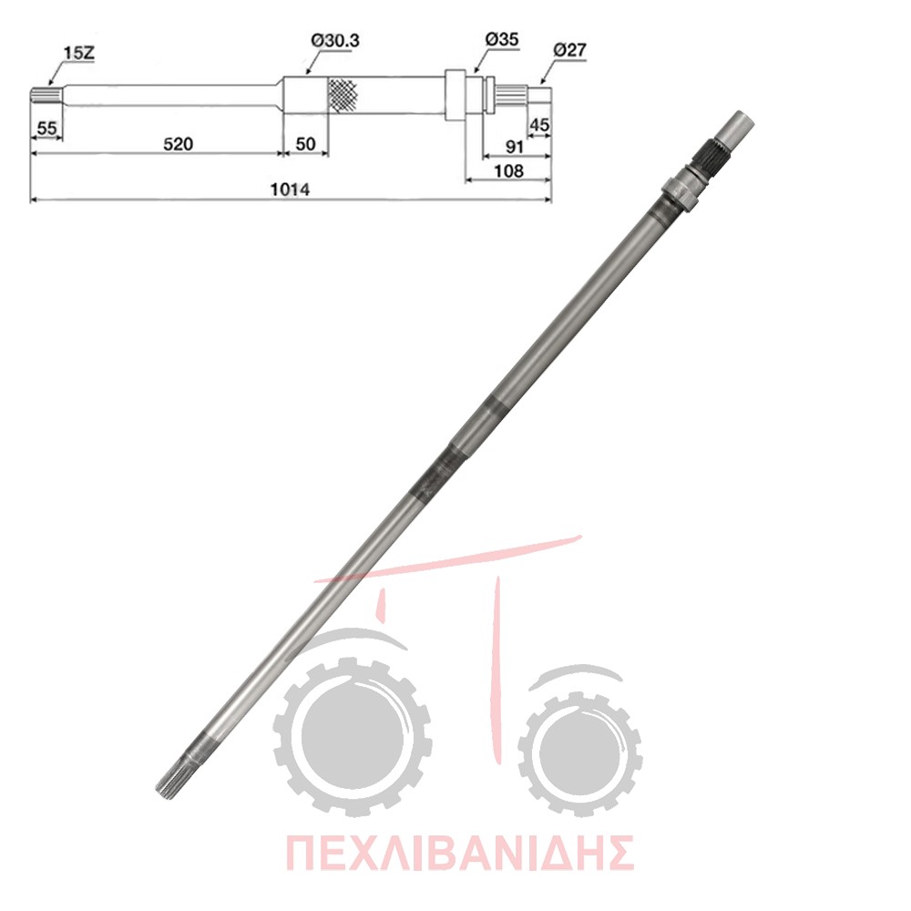 Άξονας PTO μέσα σασμάν Ford 5000-6600