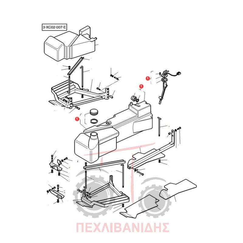 Ρεζερβουάρ πετρελαίου ακάμπινο Massey Ferguson 4200-4300 Ρεζερβουάρ πετρελαίου ακάμπινο Massey Ferguson 4200-4300