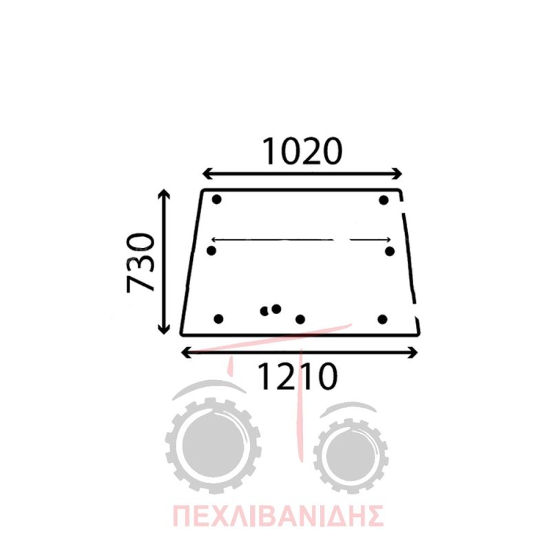 Τζάμι πίσω Massey Ferguson 1014-8880-675-690-698-699
